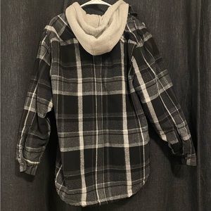 Flannel + hoodie jacket combo